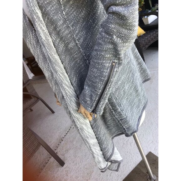 Free People In The Loop Boho Cardigan Sweater Gray Waterfall Size S - Picture 5 of 12